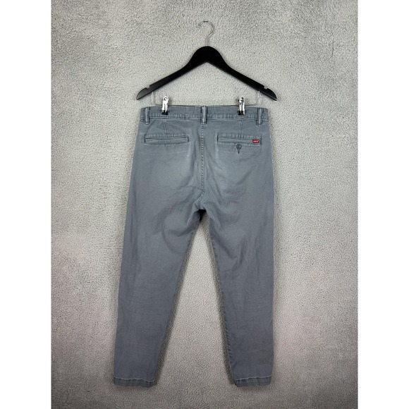 Levis XX Chino Pants Mens 31x32 Gray Standard Taper Stretch Casual Cotton Preppy - Picture 5 of 12